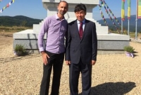 BCCBI Secretary General and H.E. Timirtai Izbastin, The Ambassador Of Kazakhstan In Bulgaria, visit the Stupa next to Plana village